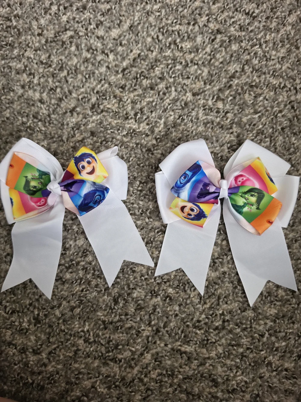 Set of 2 Disney Pixar Inside Out Grosgrain Bow Hair Clips, White